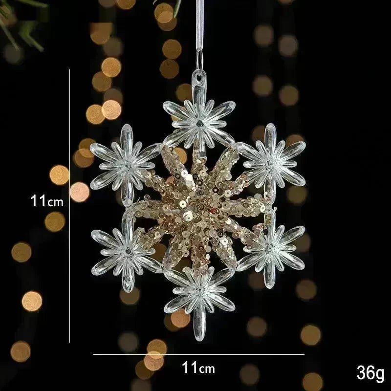 Christmas Decorations Sequins Acrylic Transparent Pendant - EX-STOCK CANADA