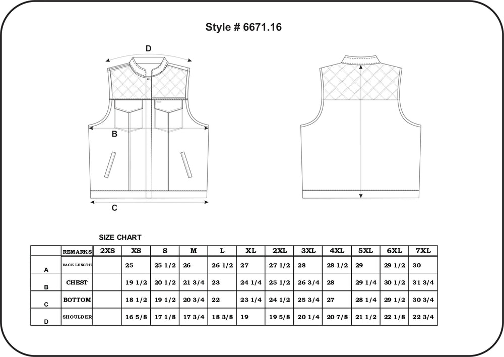 Chaleco de cuero Upside para hombre de Open Road con diamantes cosidos en naranjaEX-STOCK Canada 