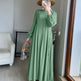 Muslim Round Neck Lantern Sleeve Robe Elegant And Comfortable Dress - EX-STOCK Canada