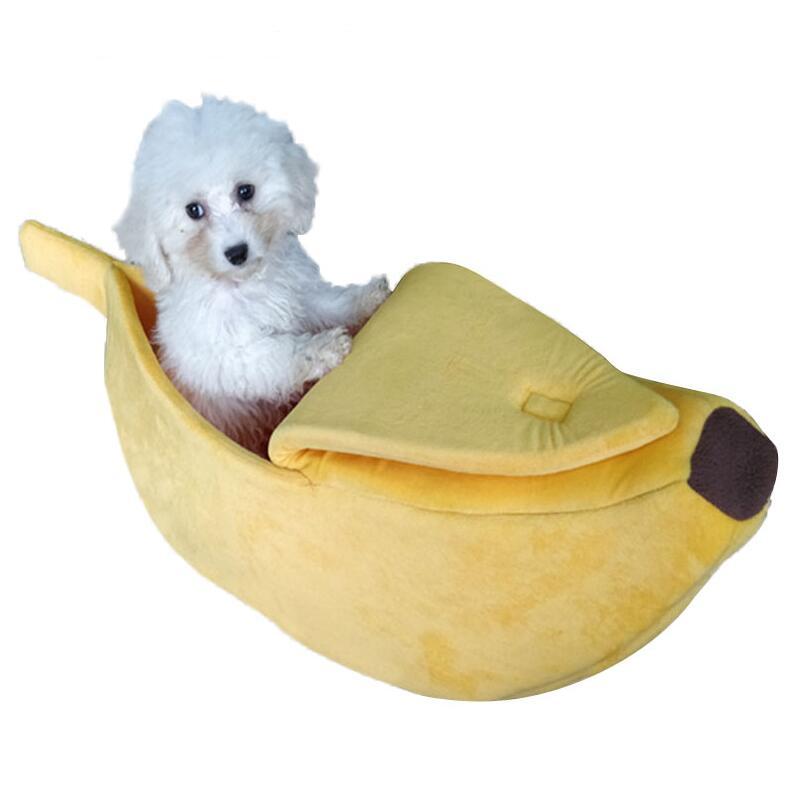 Pet House Dog Bed Banana Shape Dog House Cute Pet Kennel Nest Warm Dog Sofas Sleeping Bed EX-STOCK Canada 