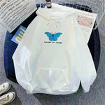 Women Single Butterfly Autumn And Winter Loose Hoodie Pullover sweatshirt - EX-STOCK CANADA