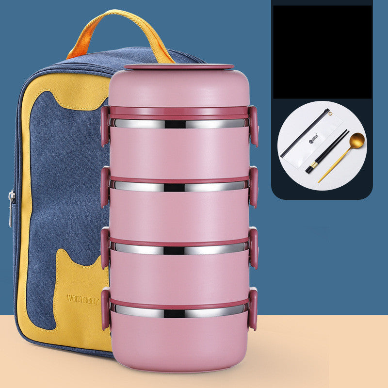 304 Stainless Steel Insulated Barrel Multi-layer Lunch Box EX-STOCK