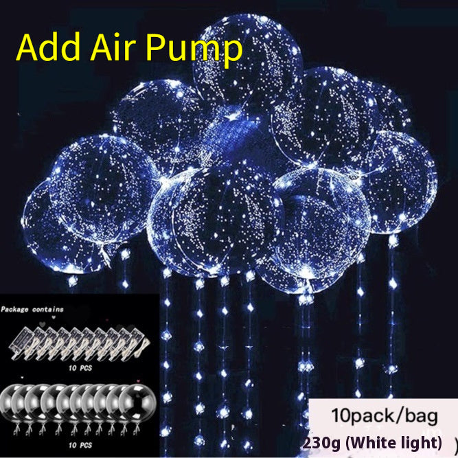 LED Glowing Balloon Party Decoration – 20" TPU Glow Balloons with Color Light Options