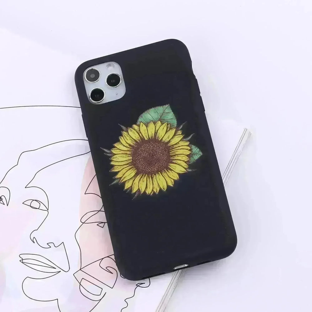 Floral Printed Liquid Silicone mobile phone case Unisex - EX-STOCK CANADA