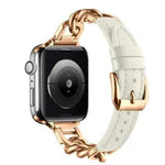 Women Leather and Stainless Steel Watch Strap for Apple iwatch - EX-STOCK Canada