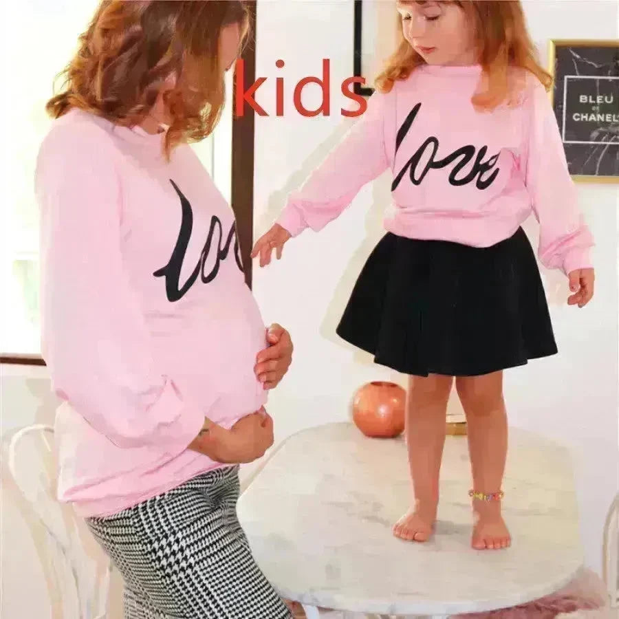 Women Maternity Sweatshirt Love Printed Parent-child Sweatshirt - EX-STOCK CANADA