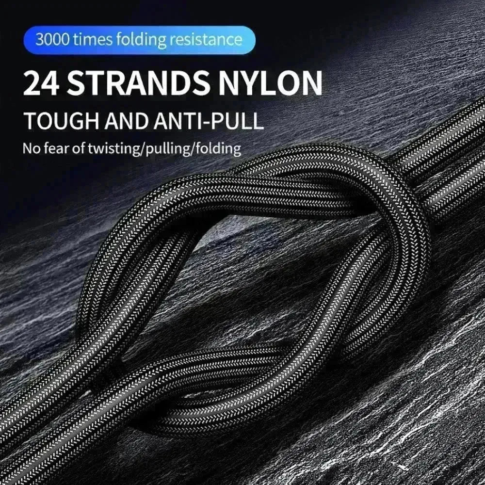 Nylon Braided Mobile Phone Fast Charging Cable - EX-STOCK CANADA