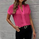 Women's Short-sleeved V-neck Shirt Summer Casual Solid Color Shirt Fashion Womens Clothing - EX-STOCK CANADA