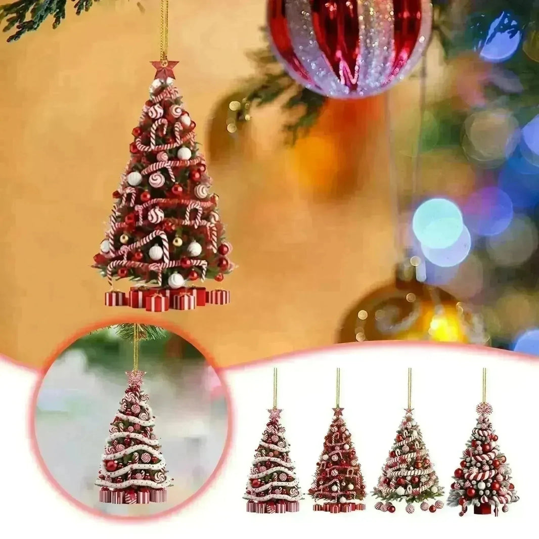 Christmas Tree Pendant Holiday Decoration Acrylic Flat Decorations - EX-STOCK CANADA