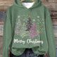 Round Neck Hooded Long Sleeve Four Christmas Trees Loose Hoodie Sweatshirt - EX-STOCK Canada
