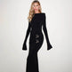 Fashion Round Neck Slim Fit Long Sleeve Bodycon Black Dress - EX-STOCK Canada