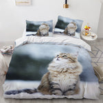 White Cute Cat Bedding Set Girl Ladies Bedroom Comfort Duvet Cover EX-STOCK Canada 