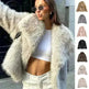 Winter Plush Open front Coat Thick lapel Outwear Faux Fur Coat women - EX-STOCK CANADA