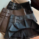 Women's American-style Vintage Mini Pleated Leather Skirt - EX-STOCK Canada
