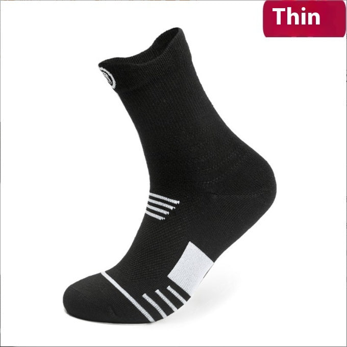 Black sock with white stripes on a white background