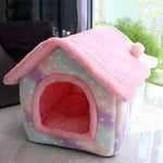 Foldable Dog House Pet Cat Bed Winter Dog Villa Sleep Kennel Removable Nest Warm Enclosed Cave Sofa Pets Supplies - EX-STOCK Canada
