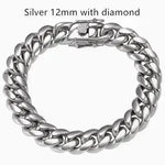 Men's Cuban Link Chain Titanium Steel Silver Bracelet - EX-STOCK CANADA