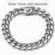 Men's Cuban Link Chain Titanium Steel Silver Bracelet - EX-STOCK CANADA