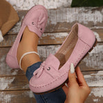Women's Round Head Loafers Fashion Non-slip Soft Comfortable Flats Shoes 