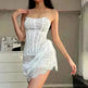 Strapless Lace Tube Top Corset Dress Party Women Fashion And Charming Slim fit Mini Dress  for Evening Party Cocktail. - EX-STOCK CANADA