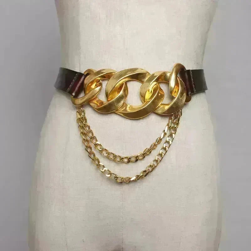 Street shot fashion metal chain link Waist Belt women - EX-STOCK CANADA