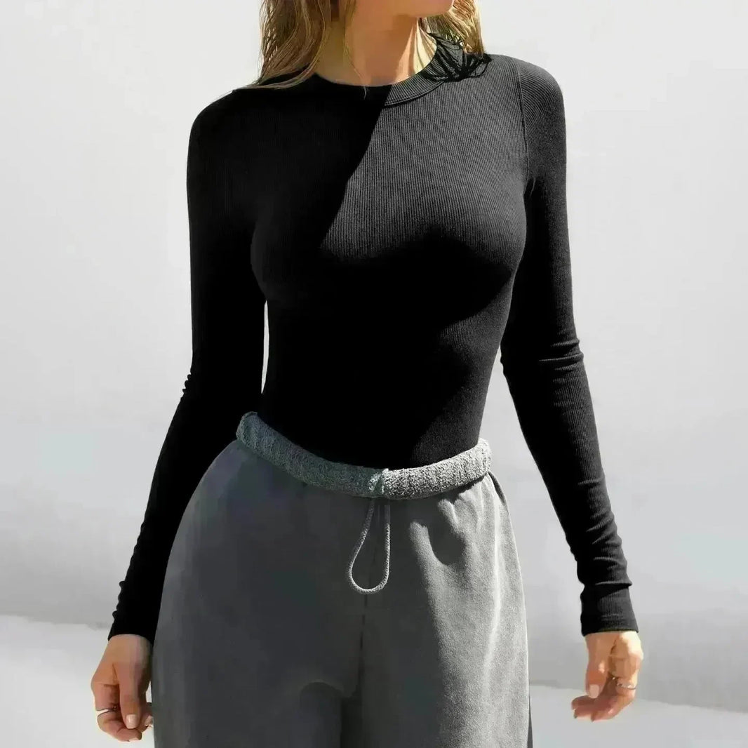 Elegant Chic Long sleeve Elastic Crop Top for Women - EX-STOCK CANADA