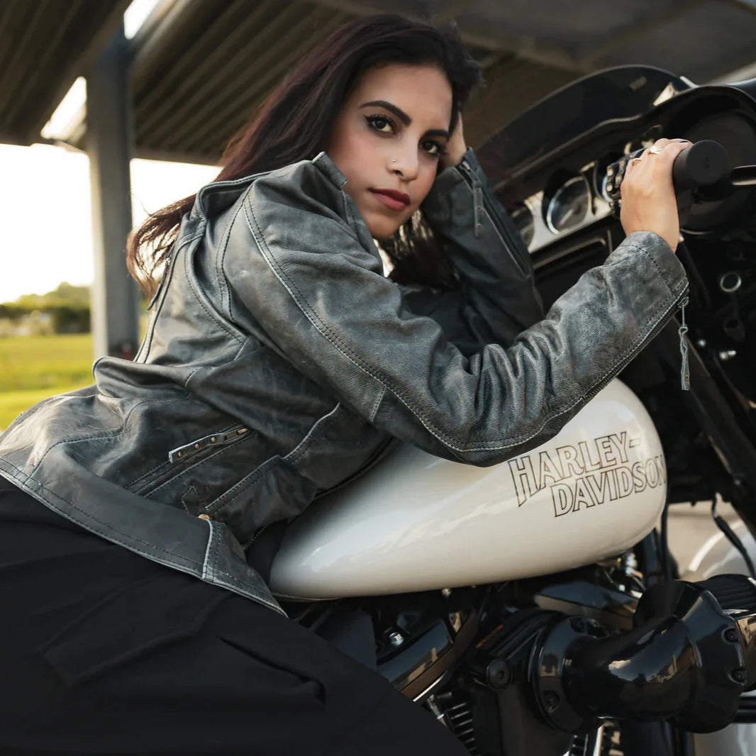 Chaqueta de cuero estilo biker para mujer BOLEX-STOCK Canada 