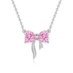 Women's Bow Zircon Necklace S925 Sterling Silver Clavicle Chain - EX-STOCK Canada