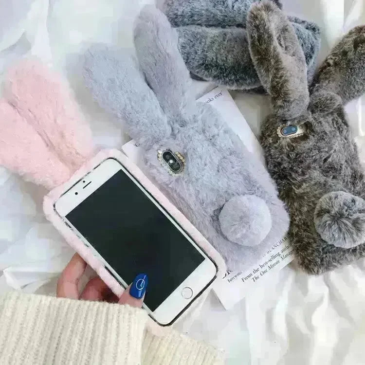 Cute Creative Rabbit Plush warm phone case women - EX-STOCK CANADA