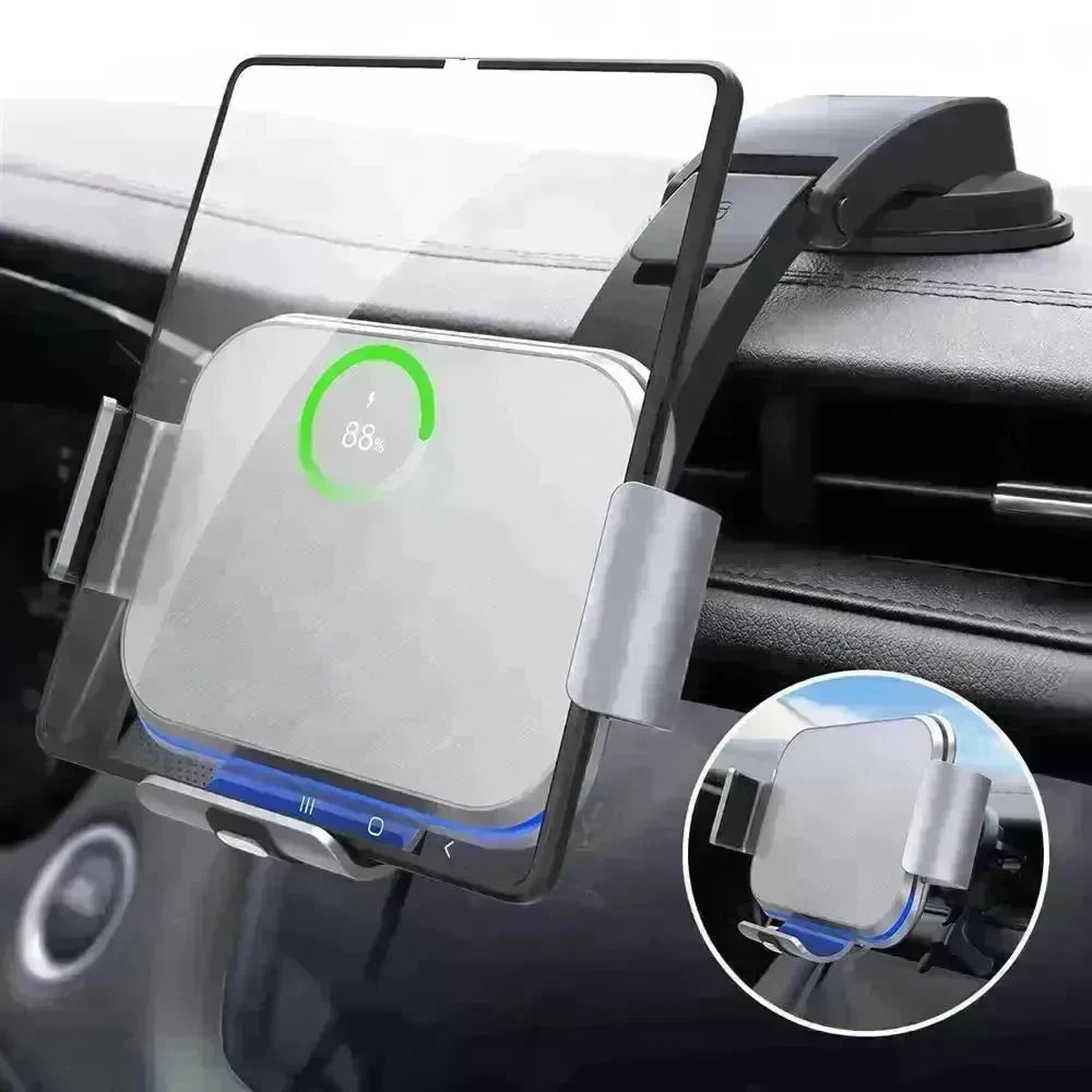 S8 Double Coil Folding Screen Car Mount Wireless Charging - EX-STOCK CANADA
