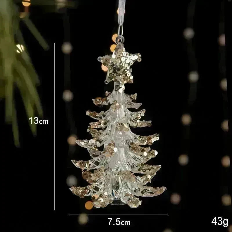Christmas Decorations Sequins Acrylic Transparent Pendant - EX-STOCK CANADA