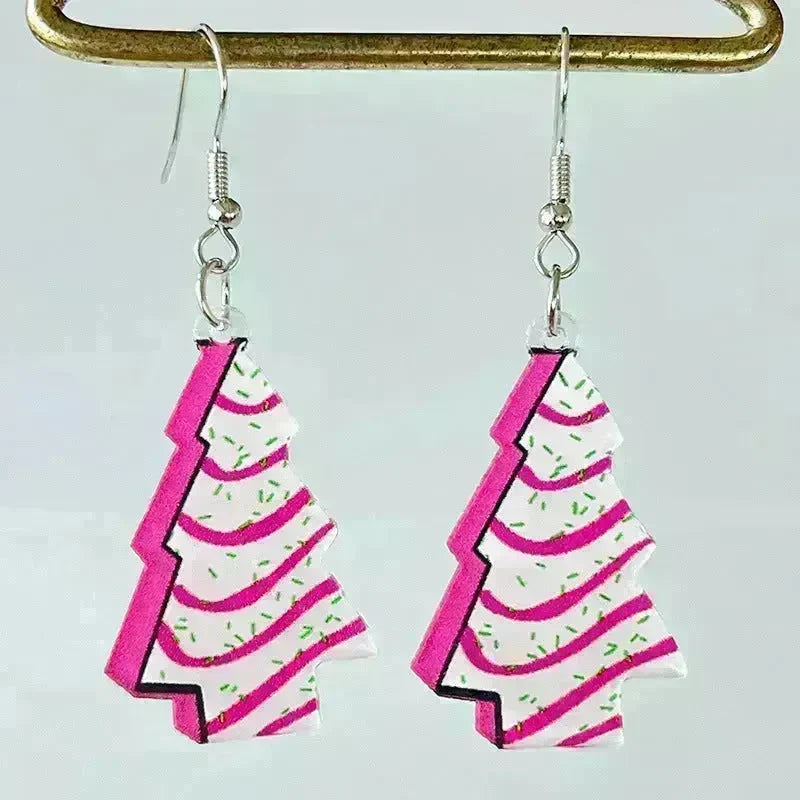 Acrylic Earrings Christmas Cute Cartoon Christmas Santa Claus Tree Football Lightning Earrings Jewelry - EX-STOCK CANADA
