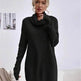 Autumn Winter Solid Cashmere Loose Mini Turtleneck sweater Dress - EX-STOCK Canada