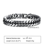 Stainless Steel Men's Ornament Vintage Cuban Link Chain Bracelet - EX-STOCK CANADA