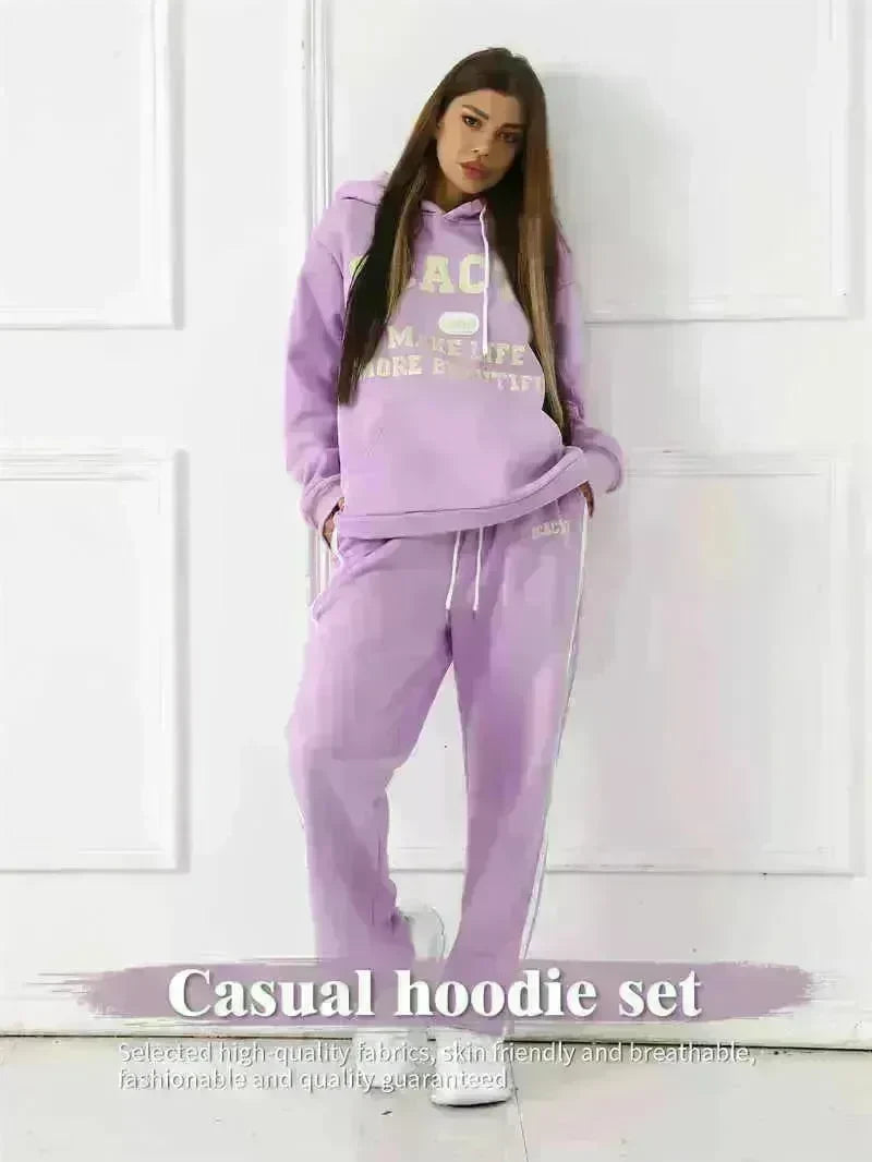 Fashion Casual joggers and hoodie set women's - EX-STOCK CANADA