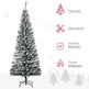 6ft Flocked Christmas Tree, Pencil Christmas Tree With Realistic Branch Tips, Folding Metal Stand, Green EX-STOCK Canada 