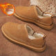 V-cut Fleece Snow Boots Winter Warm Round-toed Suede Ankle Boot Fashion Simple Non-slip Flat Cotton Shoes For Men - EX-STOCK Canada
