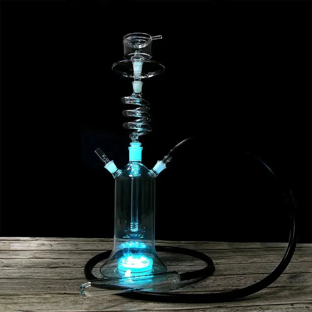 European and American LED Rotating Glass Hookah - EX-STOCK CANADA