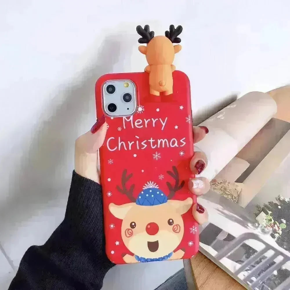 Merry Snowflakes Santa Deer Christmas-themed phone case - EX-STOCK CANADA