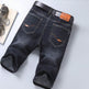 Jeans Shorts Men Elastic Straight Denim Mid Waist Loose Shorts - EX-STOCK Canada