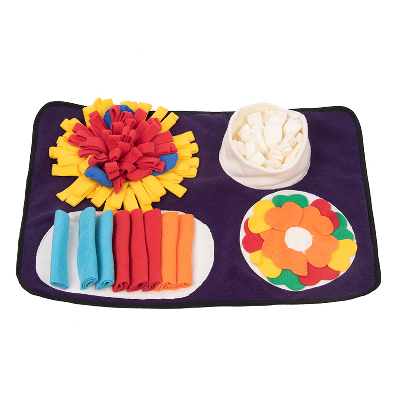 حصيرة البحث عن الطعام التفاعلية للكلاب على طراز المهرجان الإيطالي، تشجع مهارات البحث الطبيعي عن الطعام، متينة وقابلة للغسل في الغسالة، مناسبة للكلاب الكبيرة والمتوسطة والصغيرة 