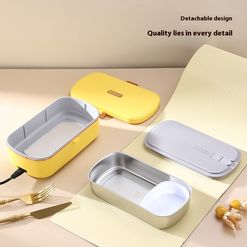 Mini Heating Insulated Lunch Box Plug-in Electric Office Worker Student Bento Stainless Steel Liner Gift EX-STOCK