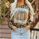 Brown Bleached Halloween Pumpkin Leopard Print Sweatshirt - EX-STOCK Canada