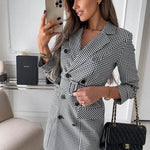 Fashion Printing Plaid mini Blazer Dress Women - EX-STOCK Canada