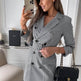 Fashion Printing Plaid mini Blazer Dress Women - EX-STOCK Canada