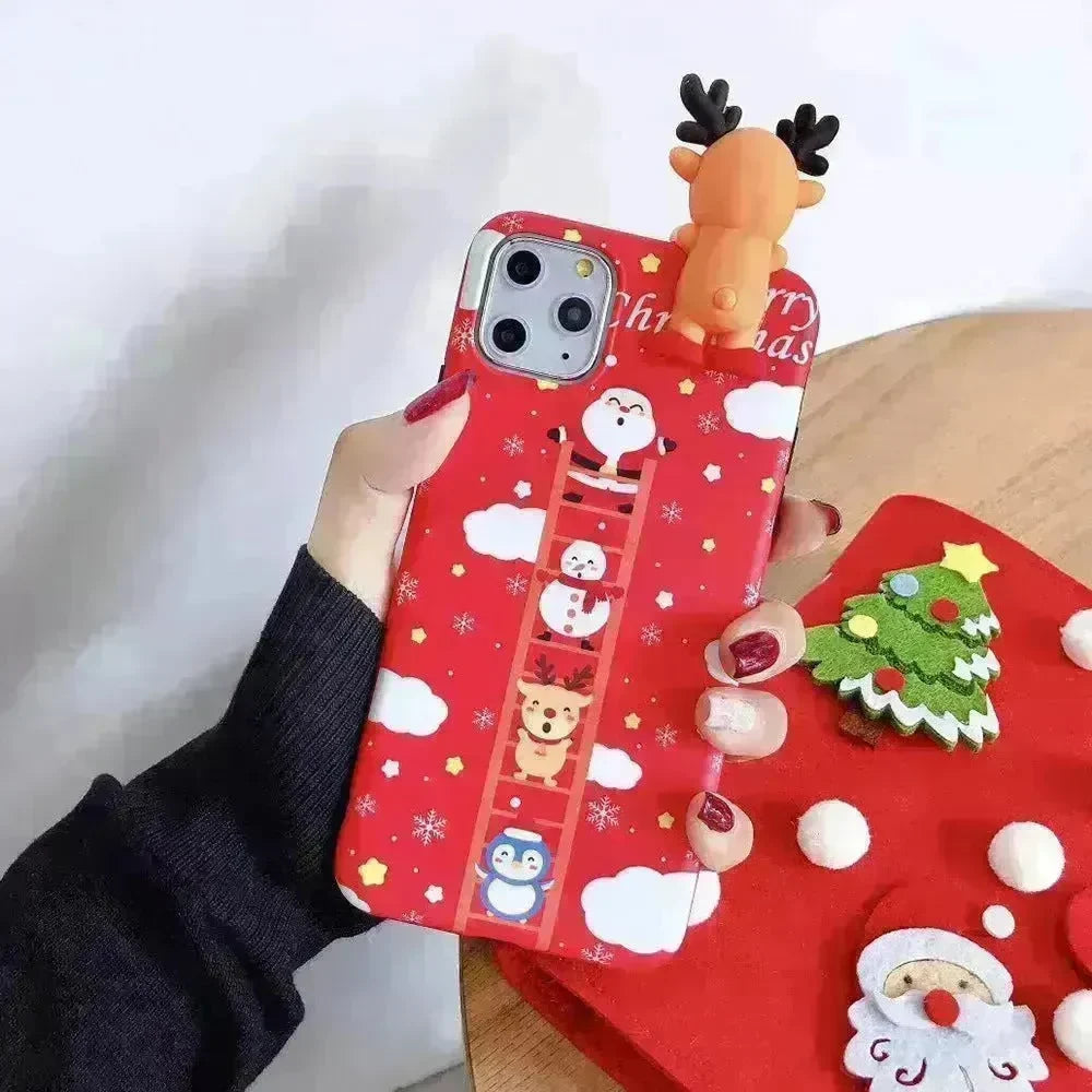 Merry Snowflakes Santa Deer Christmas-themed phone case - EX-STOCK CANADA