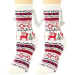 Soft Carton Christmas-themed Fleece Winter Home socks for Women - EX-STOCK CANADA