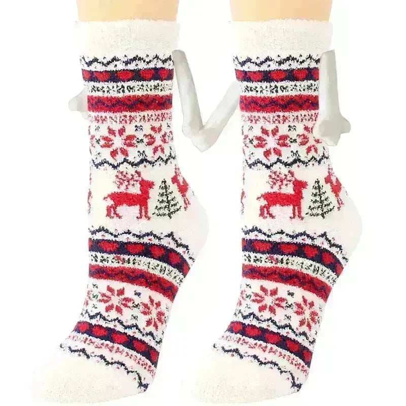 Soft Carton Christmas-themed Fleece Winter Home socks for Women - EX-STOCK CANADA