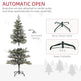 5 Feet Pencil Snow Flocked Artificial Christmas Tree With 517 Realistic Cypress Branches, Auto Open, Green EX-STOCK Canada 