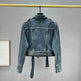 Long sleeved Short Denim Coat Women's Denim Jeans Cropped Jacket - EX-STOCK Canada
